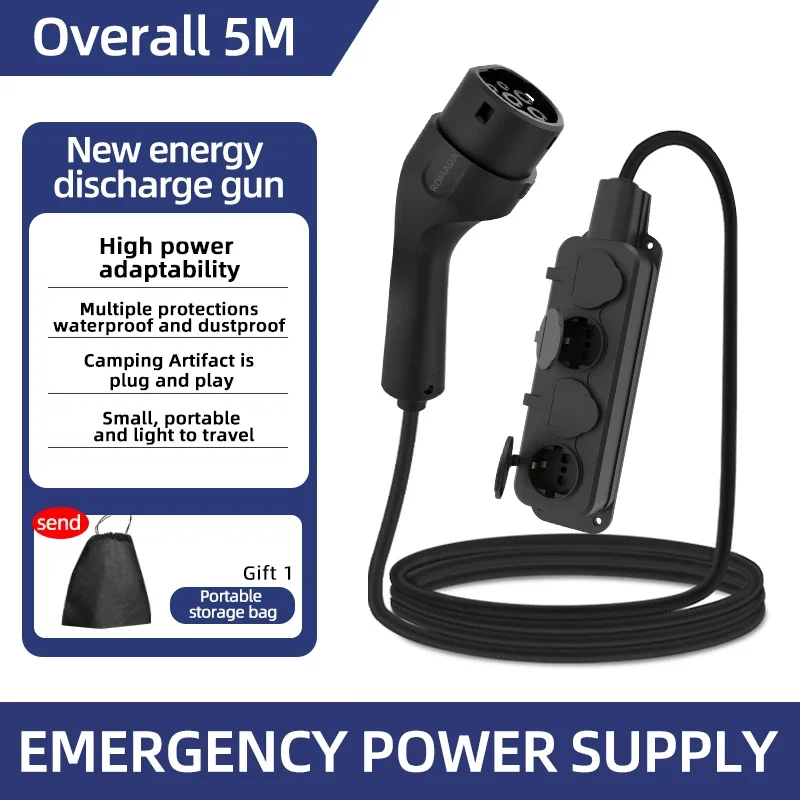Ac Outdoor Power - ポータブル16A 4KW電気自動車EV充電器V2LケーブルサイドディスチャージプラグIEC62196-2 Type2 EUソケット付き屋外電源用