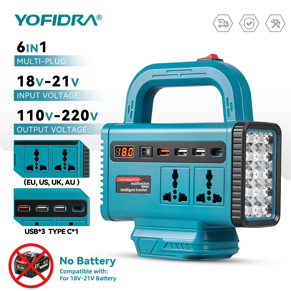 Ac Outdoor Power - YOFIDRA 220V ポータブルパワーインバーター 屋外緊急電源 USB Type-C