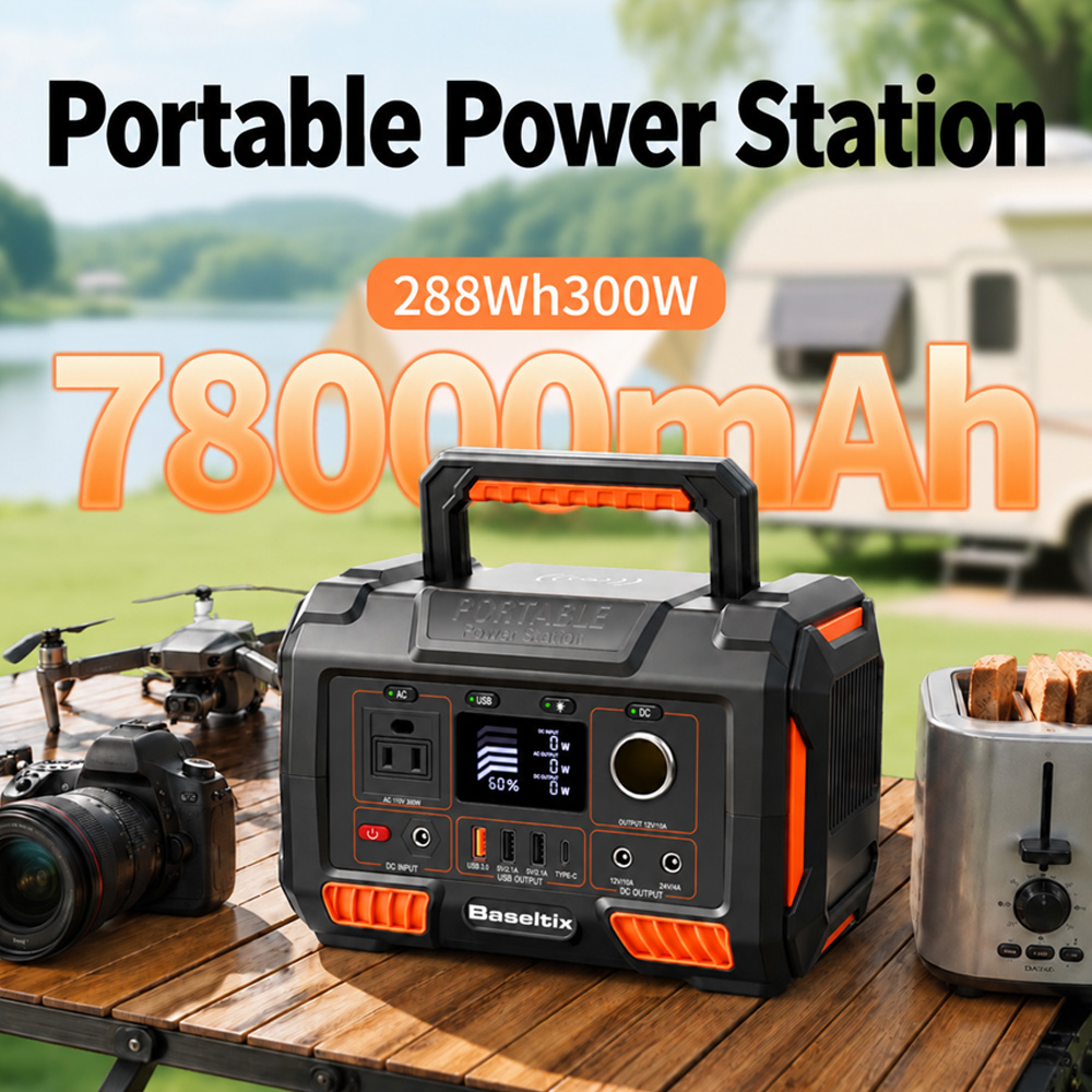 78000mAhの大容量ポータブル電源。300W、288Wh - Ac Outdoor Power のレビューと価格